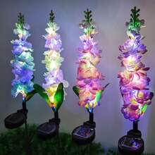 1 件/2 件太阳能风信子草坪灯，彩虹色风信子花园灯，LED 花园装饰户外照明景观灯，用于花园、庭院、露台、公园、草坪和通道装饰的塑料材料