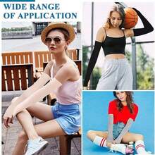 1 Pair Cooling Arm Sleeves, Breathable Elastic Quick-Dry Arm Sleeves For Sports And Daily Use, Made Of Ice Fiber, Elastic Fit, Summer Activities Cycling Sun Protection Accessory, Solid Color Casual Polyester - Multicolor - View 3