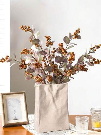 1 件干花花瓶，陶瓷装饰，适合家居装饰、卧室装饰、办公室和学生，最佳礼物