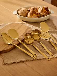 Cirelle 6 件套不锈钢共享服务餐具套装，包括汤匙、公勺和公叉，适用于家庭、厨房、酒店、自助餐和宴会、厨房、圣诞礼物、拉玛厨房必需品、厨房使用、高端餐厅用品、乔迁礼物、派对使用、家庭用餐