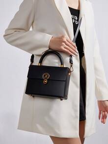 1 件高品质经典盒装设计女士单肩包，多功能可锁顶部手柄斜挎包，礼盒包装，优雅奢华时尚盒装包，适合时尚女性，生日、情人节、母亲节礼物的理想之选