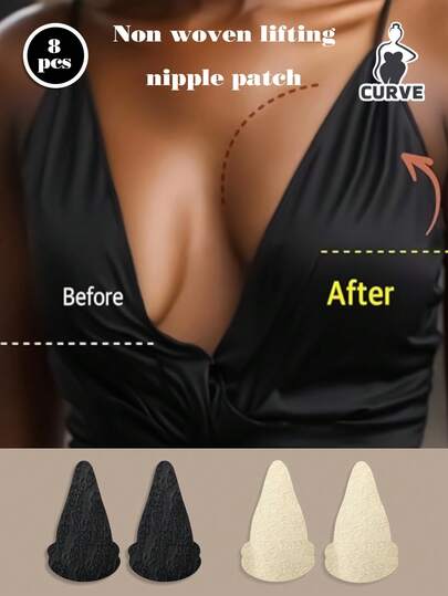 2/4/6/8 Piece Of Breast Glue Invisible Lace Breast Lift Strap Disposable Breast Glue Anti-Sag Breast Lift Received Goods Random Distribution Of Patterns Full Of Beauty