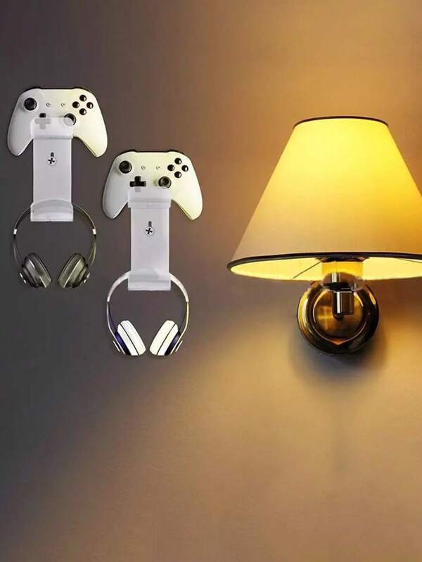 1/2pcs Acrylic Wall Mount Holder, Transparent Wall Hanging Bracket, Wall Mounted Gaming Controller Holder, Suitable For Headphones, Game Controllers, Accessories, Clothes Hooks