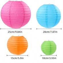 16 件彩色纸灯笼花环 - 各种中国灯笼用于派对天花板装饰，适用于狂欢节、节日、洗礼、生日、周年纪念、活动和派对用品，无需电力