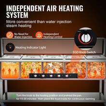 5-Pan Commercial Food Warmer, 5 X 20.6QT Electric Steam Table, 3750W Professional Buffet Catering Food Warmer With Acrylic Sneeze Guard, Food G,Rade Stainless Steel Server For Party Restaurant - 5-pan 5 X 20.6QT - View 4