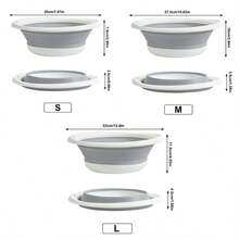 1pc Foldable Silicone Basin, Portable Collapsible Washbasin For Face Washing, Vegetable Washing, Foot Soaking, Multi-Purpose, Suitable For Dorm