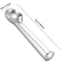 Non-Stick Aluminum Ice Cream Scoop With Freeze-Resistant Handle, Heavy Duty Design, Easy To Clean, Suitable For Ice Cream, Cookie Dough, Smoothies, Almonds (Silver)