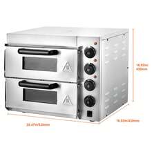 Commercial Pizza Oven Countertop, 14" Double Deck Layer, Stainless Steel Electric Pizza Oven With Stone And Handle, Multipurpose Indoor Pizza Maker For Restaurant Home Pretzels Baked - 14inch Double Layer - View 10