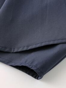 LEDUNTINO [Spring/Summer] Men's Fashion Casual Cargo Shirt, Sports Style, Solid Green Color, Great Gift For Husband Or Boyfriend, Men's Short Sleeve Shirt With Lapel, Button, And Zipper Pocket, Spring Summer Men's Clothing - Blue - View 10