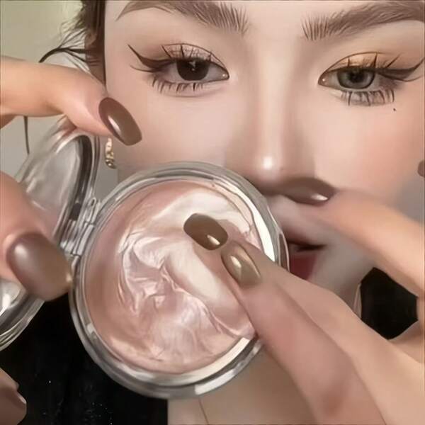 Resaltador HERORANGE con efecto de luz, perla, brillo y sutil purpurina - Para realzar el cutis y el contorneado, sombra de ojos y resaltador de doble uso, maquillaje de belleza, regalo para festivales de música y Día de San Valentín