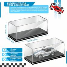 1/2/4/6 pièces Armoire d'affichage de voiture modèle transparente 12 x 5,8 x 4,5 pouces, convient pour les véhicules à l'échelle 1/64, armoire d'affichage en acrylique, décorations de stockage, parfaitement adapté pour protéger et stocker les modèles de voiture, les figurines d'action et les décorations, les modèles de voitures de sport et les jouets de collection, les étagères d'affichage de voitures de décoration, conception d'affichage de fenêtre transparente, décoration d'intérieur et affichage de collection