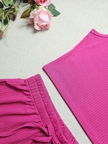 Women Two-piece Outfits - Màu Hồng Tươi - Xem 2