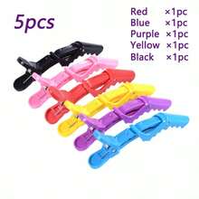 5/10 Pcs Bright And Colorful Plastic Hair Clips, Women's Alligator Clips - Wide Teeth And Double Hinge Design, Salon Quality Styling Segmenting Clips - Suitable For All Hair Styles, Hair Styling Tools, Durable Plastic Clips, Alligator Clips