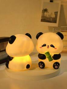 1pc Panda Nightlight, Cute Panda Decor For Living Room, Bedroom, Ideal Desk Decor Gift, Desk Lamp - Multicolor - View 12