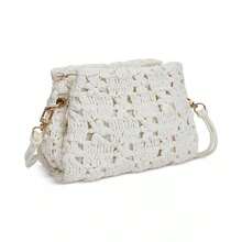 Layla Floral Raffia Shoulder Bag |  | Women Shoulder Bags - Eggshell - View 3