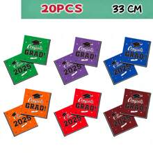 30pcs/Set Party Disposable Paper Napkins, Cups, 6 Colors (20pcs Napkins, 10pcs Cups), Suitable For Theme Parties, Gatherings, Daily Use, Home