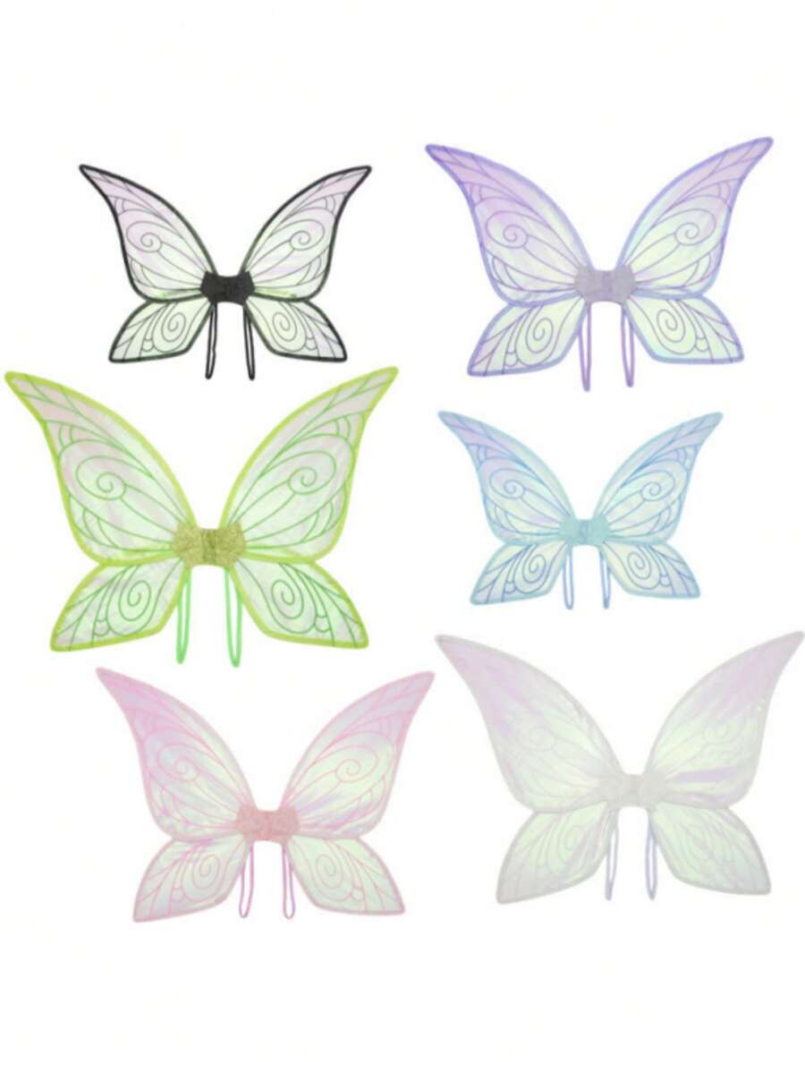 1件新款节日派对万圣节化妆道具成人服装蝴蝶翅膀仙女翅膀 - 彩色 - 查看 1