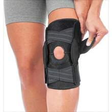 Sports Medicine - Rodillera ajustable con bisagras, color negro y gris - Negro - Ver 1