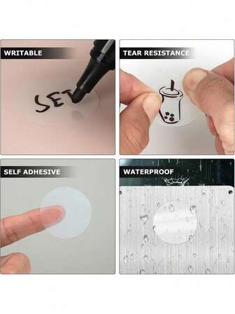500 Transparent Circular Stickers That Can Be Written, Perfect For Item Labeling, Food Packaging, Gift Packaging
