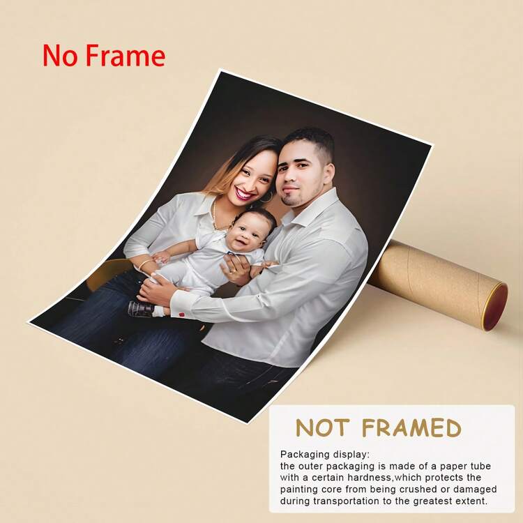 1Pc Customizable Framed Canvas Art Photo Print For Home Decor - Personalized Wall Hanging With Pine Wood Frame For Living Room, Bedroom, Home Office - Fashion-Themed Art Print For Anniversary, Pet, Couple Canvas Wall Art, Optional Frame, Multi-Functional, Ornamental, Tea Room, Home, Garden, Office, For Anniversaries, For Valentine's Day, For Mother's Day, For Birthdays, For Father's Day, For Graduation, For Weddings, For Housewarming,Xmas Decoration,High-Quality - Multicolor - View 4