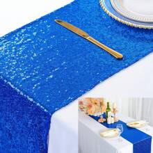 2 Stücke blaue Pailletten-Tischdecke 30 cm x 180 cm, glitzernde Party-Tischdecke geeignet für Hochzeit, Bridal-Shower, Geburtstag, Abschlussfeier, Bankett, Restaurant, Hotel Dekoration