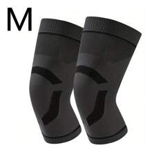 2pcs Breathable Knee Sleeve, Non-Slip Elastic Compression Knee Brace, Suitable For Men And Women, 100% Knitted Polyester Fabric, Ideal For Running, Basketball, Volleyball, Weightlifting, Fitness - Pink & Gray Gym Accessories Knee Support Sports Knee Pads Gym Knee Pads