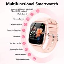 Smart Watch For Android And IPhone, 1.85 Inch Fitness Tracker, Men Women's Smartwatch With Answer/Make Calls/112+ Sports Modes/Message Reminder, IP68 Waterproof, For Gift Black
