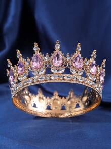 1 Stück Damen Stirnband mit Strass-Krone Dekor, luxuriöse Kopfbedeckung mit königlicher Krone, eleganter Braut-Haarschmuck für Veranstaltungen, Partys und Festlooks