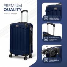 Travel Suitcase Set - Skywander 2-Piece Hard Shell Luggage, 20" & 24" Strong & Lightweight With Secure TSA Lock, Smooth 360° Wheels & Resilient Handle - Airline Approved - Midnight Blue - View 10