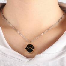 Collar relicario para cenizas de mascotas, colgante en forma de huella y urna, color dorado. - Dorado - Ver 5