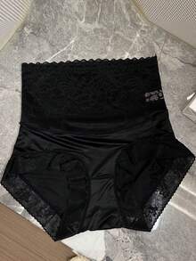 女士高腰蕾丝塑身内裤，薄款无缝腰部瘦身提臀内衣内裤