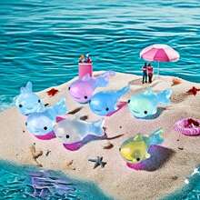 Glow-In-The-Dark Mini Shark Figurines - Modern Resin Decorations, Suitable For DIY Garden, Christmas, Easter, Bathroom, Living Room, Bedroom And Car Display