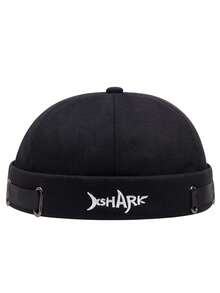 1pc Men's Solid Color Letter Print Polyester (Polyester Fiber) Beanie, Casual Personalized Newsboy Cap Suitable For Street & Daily Wear, Spring, Summer, Autumn And Winter