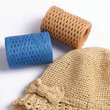 285g Raffia Yarn, Handmade DIY Knitting Bamboo Fiber Paper Yarn, Colored Bundling Ropes For Gift Box, Used For Making Summer Sun Hats, Slippers, Storage Baskets, Bags, Hanging Decorations And More. 1 Bag = 285g = 3 Pieces