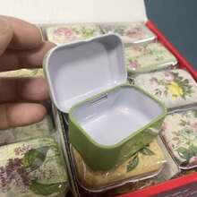 1set Miniature Floral Tin Boxes - Decorative Metal Jewelry Organizers With Hinged Lids, Compact Trinket Storage Containers, Ideal For Mother's Day Gifts, Small Party Favors, And DIY Crafts