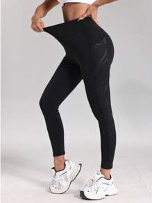 Hot Gold High Waisted Hip Lifting Casual Sports Yoga Pants With Pockets, Slim And Comfortable, Suitable For Running Yoga Fitness