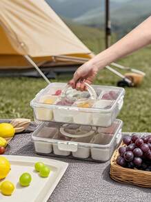 1 Stück Lebensmittel Aufbewahrungsbox mit luftdichtem Deckel, geeignet zum Aufbewahren von Süßigkeiten, Obst, Nüssen und Snacks. Hergestellt aus Materialien mit Frischhaltungsfunktion, verwendbar für Picknick am Strand, Partyeinstellung, Kühlschrankorganisation und mobilen Outdoor-Gebrauch. Einfache Lebensmittelsortierung und Erhaltung der Frische und Hygiene der Lebensmittel.
