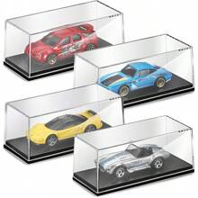 1/2/4/6 pièces Armoire d'affichage de voiture modèle transparente 12 x 5,8 x 4,5 pouces, convient pour les véhicules à l'échelle 1/64, armoire d'affichage en acrylique, décorations de stockage, parfaitement adapté pour protéger et stocker les modèles de voiture, les figurines d'action et les décorations, les modèles de voitures de sport et les jouets de collection, les étagères d'affichage de voitures de décoration, conception d'affichage de fenêtre transparente, décoration d'intérieur et affichage de collection