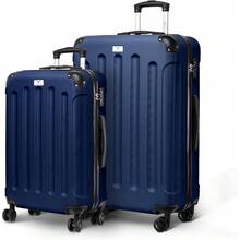 Travel Suitcase Set - Skywander 2-Piece Hard Shell Luggage, 20" & 24" Strong & Lightweight With Secure TSA Lock, Smooth 360° Wheels & Resilient Handle - Airline Approved - Midnight Blue - View 1