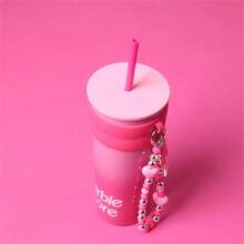 Barbie Stainless Steel Straw Cup Tumbler With Pendant 800ml/27oz Large Capacity Cartoon Cute Insulated Coffe Cup Water Bottle For Birthday Gifts - B - View 6