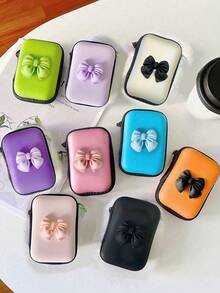 1个数码配件收纳包，EVA材质耳机保护套，带防震泡沫和拉链，可收纳耳机、数据线、充电器、U盘、SD卡，蝴蝶装饰，适合旅行、居家、户外、度假、返校等场合。 - 彩色 - 查看 5