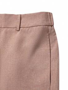 Men's Summer Casual Linen Bermuda Shorts With Slant Pockets, Button Waistband, Drawstring, Retro Solid Color For Office, Basketball, Gifts For Husband Or Boyfriend - Pink - View 5