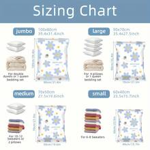 5 件装节省空间的真空储物袋，带拉链封口的塑料矩形多用途袋，防潮密封，适用于床上用品、枕头、毯子、衣服 - 节省 80% 的空间，无需电力