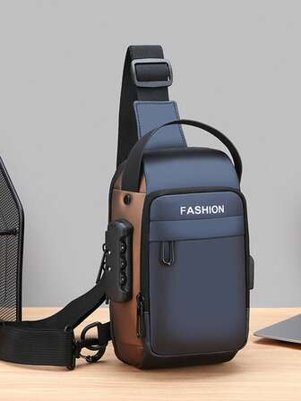 1st Ny multifunktionell bröstväska för män, Crossbody-väska för sport/cykling med lås