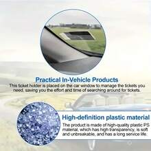 1 件 Clear View 汽车文件整理器，透明塑料票据收据夹 - 自粘式仪表盘整理器