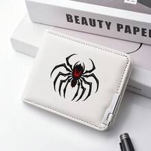 Premium Boy's Black Artificial Leather Wallet With Spider Print - Fashionable Business Style, Large Capacity, With Coin Pouch And Multiple Card Slots, Perfect Gift - Multicolor - View 10