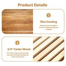10 Frame Bee Hive Coated With Beeswax Wood Complete Beehive Kit Includes 1 Deep Box Bee Box With Beehives Frames And Wax Foundations Wax Coated Bee Hives For Beginner - Deep Box - 查看 5