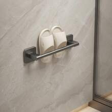 1 Piece Tool Home Wall-Mounted Punch-Free Towel Shelf Bathroom Wall-Mounted Storage Rack Bathroom Towel Single-Pole Toilet Toilet Bathroom Hardware Storage Rack