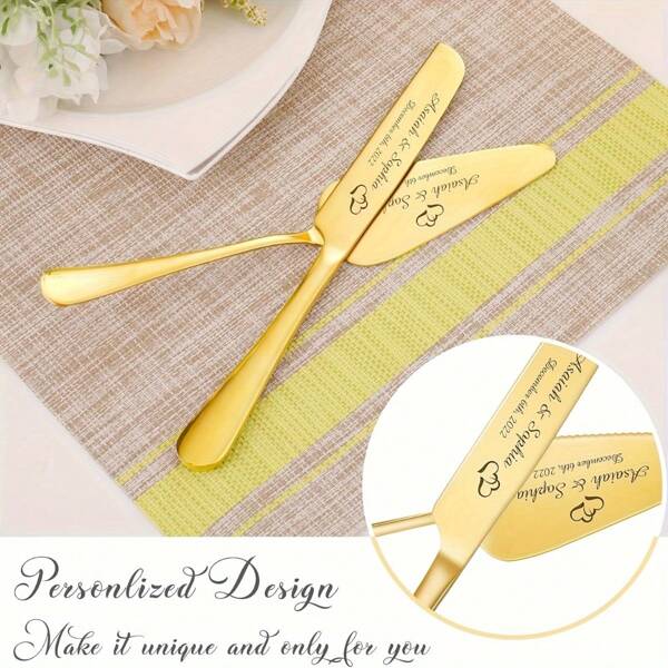 Custom Stainless Steel Cake Server Set, Personalized Text For Wedding, Birthday, Anniversary, Graduation Parties, Unique Kitchen & Dining Utensil, Cake & Pie Serving Spatula, Holiday Collection,Multi-Functional, Ornamental,Reusable,Exquisite,Stylish,High-Quality,Colorful,Modern,Custom,Personalized,Unique,Ideal Gifts For Him,Ideal Gifts For Her,Boyfriend,Dad,Girlfriend,Mom,Family,Friends,Tea Room,Home,Garden,Office,For Anniversaries,For Valentine's Day,For Mother's Day,For Birthdays,For Father's Day,For Graduation,For Weddings,For Housewarming