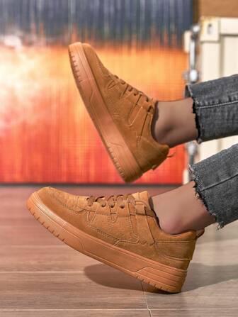 可爱、活力、性感的女士网球鞋、派对鞋、百搭圆头系带低帮运动鞋、厚底缓冲舒适透气鞋面、休闲运动鞋、节日/生日/学生礼物